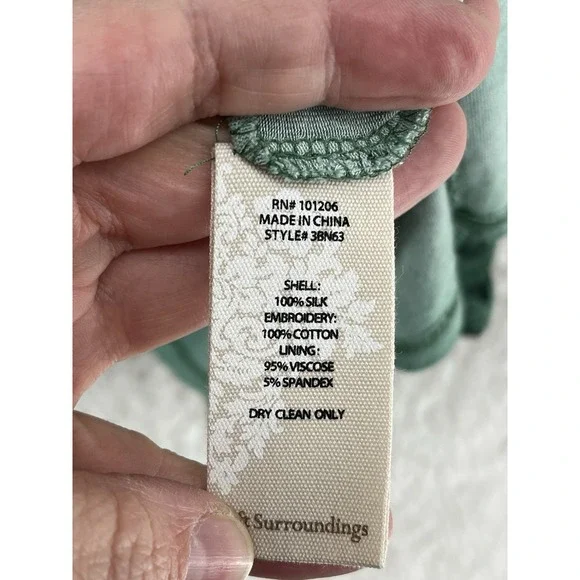 Soft Surroundings Tunic Womens Large Petite LP Silk Tessa Embroidered Fairycore - Picture 6 of 8